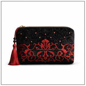 Noir Paisley Luxe Makeup Bag